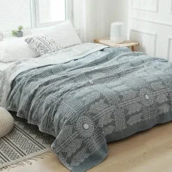 Überwurfdecke aus Baumwollgaze – weiche Sommertagesdecke für Schlafsäle und Sofas