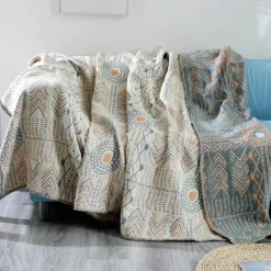 Überwurfdecke aus Baumwollgaze für alle Jahreszeiten – gemütliche Sofa-Tagesdecke