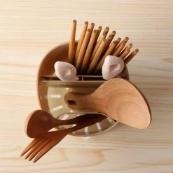 Besteckhalter für die Küche mit mehreren Aufbewahrungsmöglichkeiten – Robuster Utensilien-Organizer