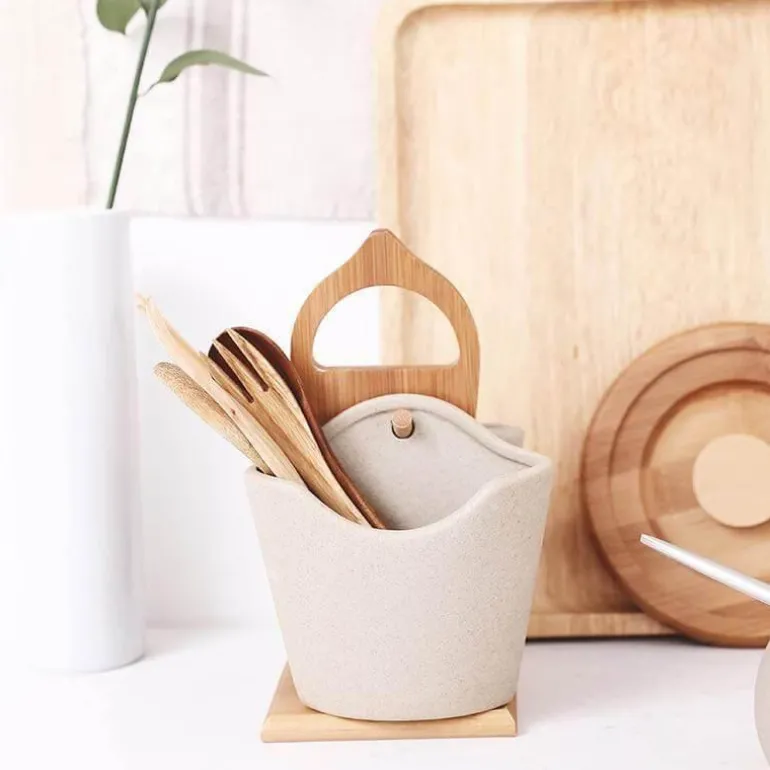Besteckhalter-Set aus Keramik – 2-teilig, japanischer Stil