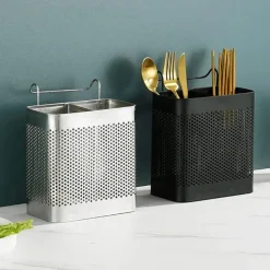 Besteck-Organizer aus Edelstahl – Abtropfgestell für Küchengeschirr mit Haken