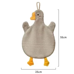 Bestickte Mikrofaser-Handtücher – bezauberndes Korallensamt-Gans-Design für stilvolle Badezimmer