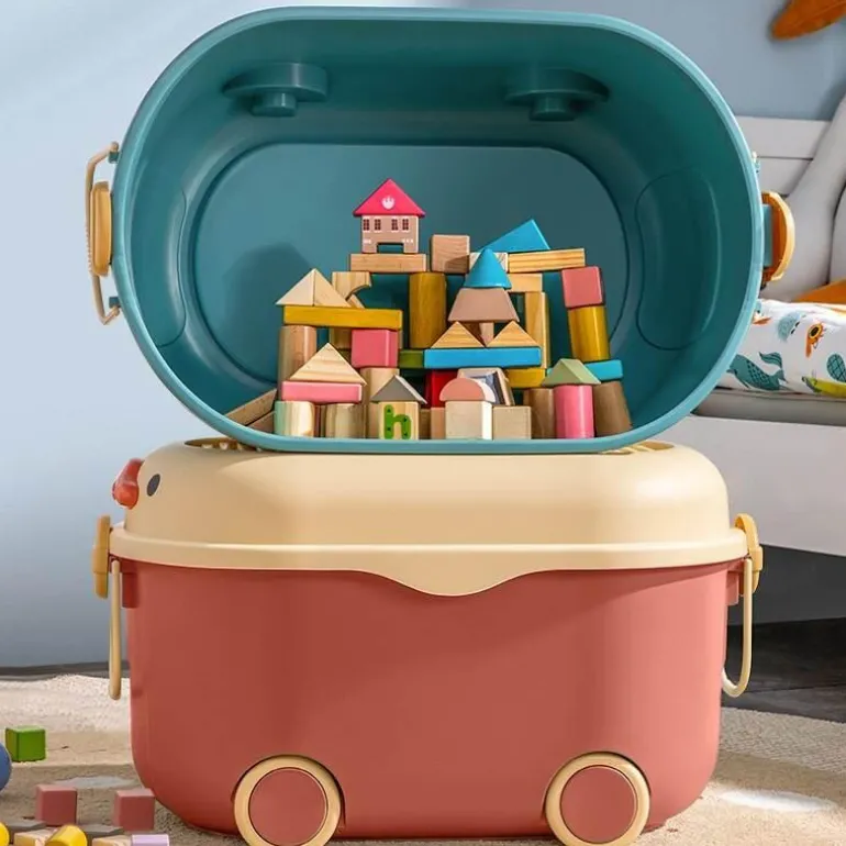 Bewegliche Aufbewahrungsbox im Cartoon-Stil für Kinder – lustiger Spielzeug-Organizer