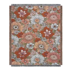 Böhmische Blumendecke - Gemütlicher Freizeitüberwurf