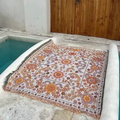 Böhmische Blumendecke - Gemütlicher Freizeitüberwurf