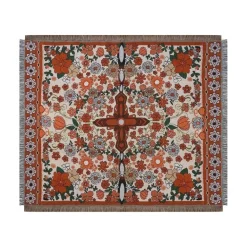 Böhmische Blumendecke - Gemütlicher Freizeitüberwurf