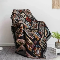 Böhmische Jacquard-Überwurfdecke – doppelseitiger Sofabezug, multifunktionale Tagesdecke