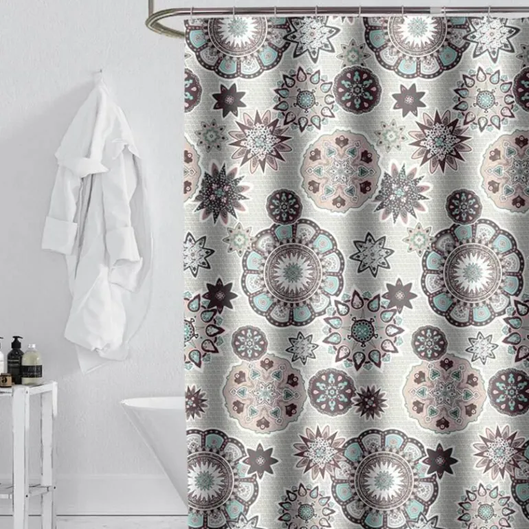 Böhmischer Blumen-Duschvorhang - Buntes Badezimmerdekor