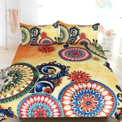 Böhmisches indisches Bettbezug-Set – ethnische, bequeme Bettwäsche