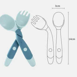 Biegbares Löffel-Gabel-Set für Babys – weiches, flexibles Besteck für Kleinkinder