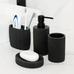 Black Bathroom Accessory Set - Modern Stylish Décor
