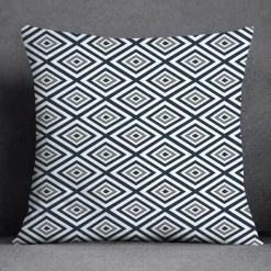 Blauer geometrischer Kissenbezug mit Blumenmuster - Moderne Wohndekoration Kissenbezug