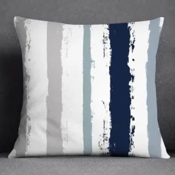 Blauer geometrischer Kissenbezug mit Blumenmuster - Moderne Wohndekoration Kissenbezug