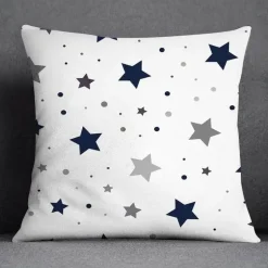 Blauer geometrischer Kissenbezug mit Blumenmuster - Moderne Wohndekoration Kissenbezug