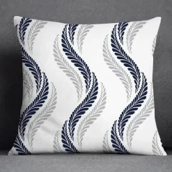 Blauer geometrischer Kissenbezug mit Blumenmuster - Moderne Wohndekoration Kissenbezug