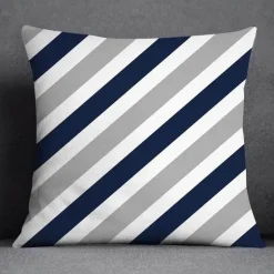 Blauer geometrischer Kissenbezug mit Blumenmuster - Moderne Wohndekoration Kissenbezug