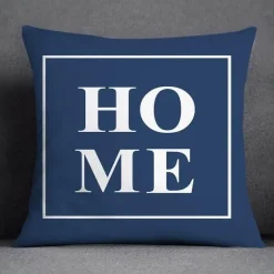 Blauer geometrischer Kissenbezug mit Blumenmuster - Moderne Wohndekoration Kissenbezug