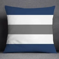 Blauer geometrischer Kissenbezug mit Blumenmuster - Moderne Wohndekoration Kissenbezug