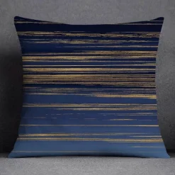 Blauer geometrischer Kissenbezug mit Blumenmuster - Moderne Wohndekoration Kissenbezug