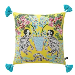 Blauer Löwe Hund Lendenkissenbezug - Zitronenbäume GG Stil