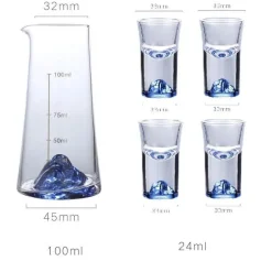 Blauer Sake-Glaskrug - Weinflaschenspender Bierkühler