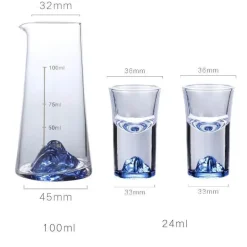 Blauer Sake-Glaskrug - Weinflaschenspender Bierkühler