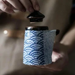 Blaues Gewürzdosen-Set aus Keramik – Elegante Gewürzbehälter für die Küche zum organisierten Kochen