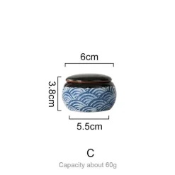 Blaues Gewürzdosen-Set aus Keramik – Elegante Gewürzbehälter für die Küche zum organisierten Kochen