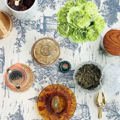 Blaues Retro Tischdeckenkissen - Pastorale Küchendekoration Tischdekoration