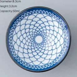 Blau-weiße Teetasse aus Porzellan – japanische Espressotasse