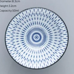 Blau-weiße Teetasse aus Porzellan – japanische Espressotasse