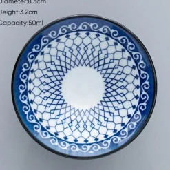 Blau-weiße Teetasse aus Porzellan – japanische Espressotasse