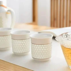 Blau-weißes Kungfu-Teeservice aus Porzellan – Puer-Teetasse und Kanne, Teegeschirr für die Teezeit