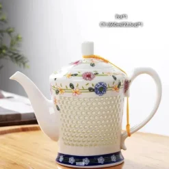 Blau-weißes Kungfu-Teeservice aus Porzellan – Puer-Teetasse und Kanne, Teegeschirr für die Teezeit