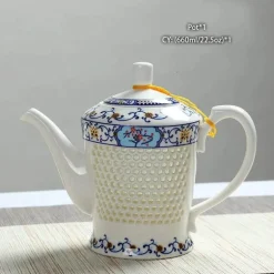 Blau-weißes Kungfu-Teeservice aus Porzellan – Puer-Teetasse und Kanne, Teegeschirr für die Teezeit