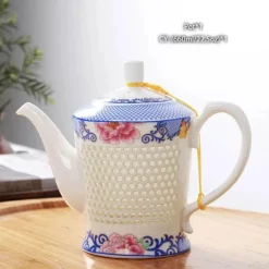 Blau-weißes Kungfu-Teeservice aus Porzellan – Puer-Teetasse und Kanne, Teegeschirr für die Teezeit