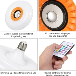 Bluetooth LED Ceiling Light Bulb with Music Feature