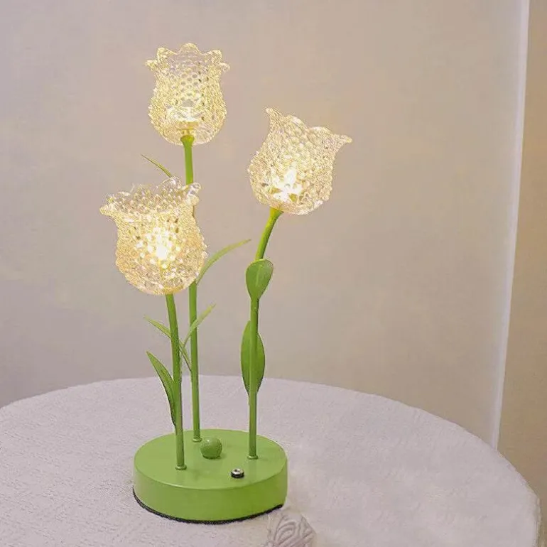 Blumen-LED-Nachtlampe – dekoratives Nachttischlicht