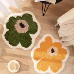 Blumenteppich - Dekorativer Blumen-Akzentteppich