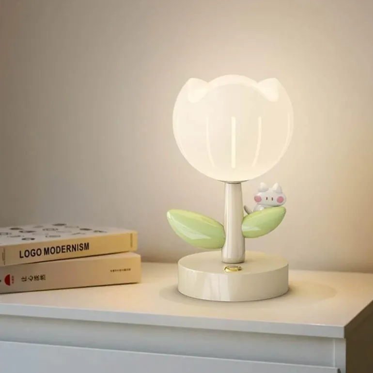 Blumen-Tischlampe – Niedliche dekorative Leuchte