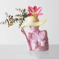 Blumentopf - Hübsche Frau Pflanzgefäß Statue