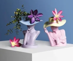 Blumentopf - Hübsche Frau Pflanzgefäß Statue