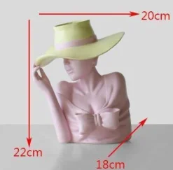 Blumentopf - Hübsche Frau Pflanzgefäß Statue