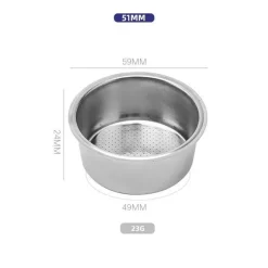 Bodenloser Espressofilter aus Edelstahl – Siebträger-Ersatz 515 x 458 mm