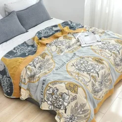 Boho Baumwoll-Überwurfdecke - Leichte dekorative Gazedecke