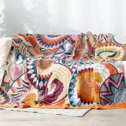 Boho Baumwoll-Überwurfdecke - Leichte dekorative Gazedecke
