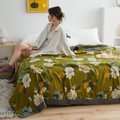 Boho Baumwoll-Überwurfdecke - Leichte dekorative Gazedecke