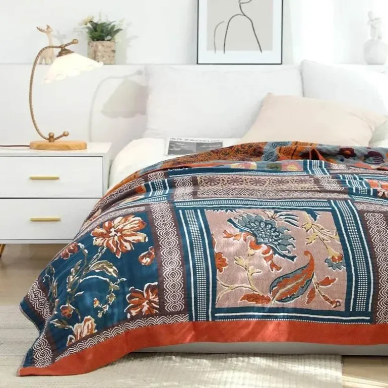 Boho Baumwollgaze Überwurfdecke - Sofabettbezug