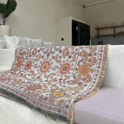 Boho Blumendecke - Gemütliches Sofadekor