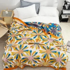 Boho Mandala Baumwolldecke - Doppelseitige weiche Sommerdecke für Betten und Sofas